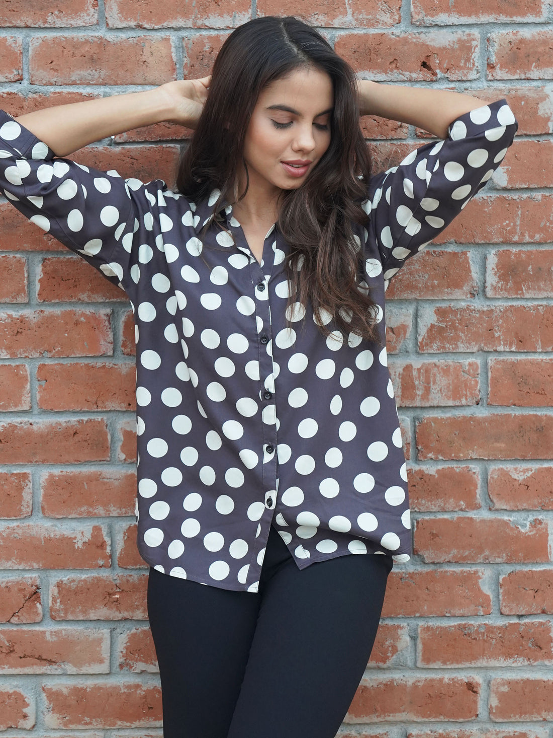 Grey Polka Shirt