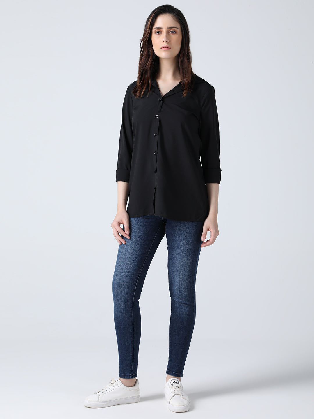 Black crepe shirt