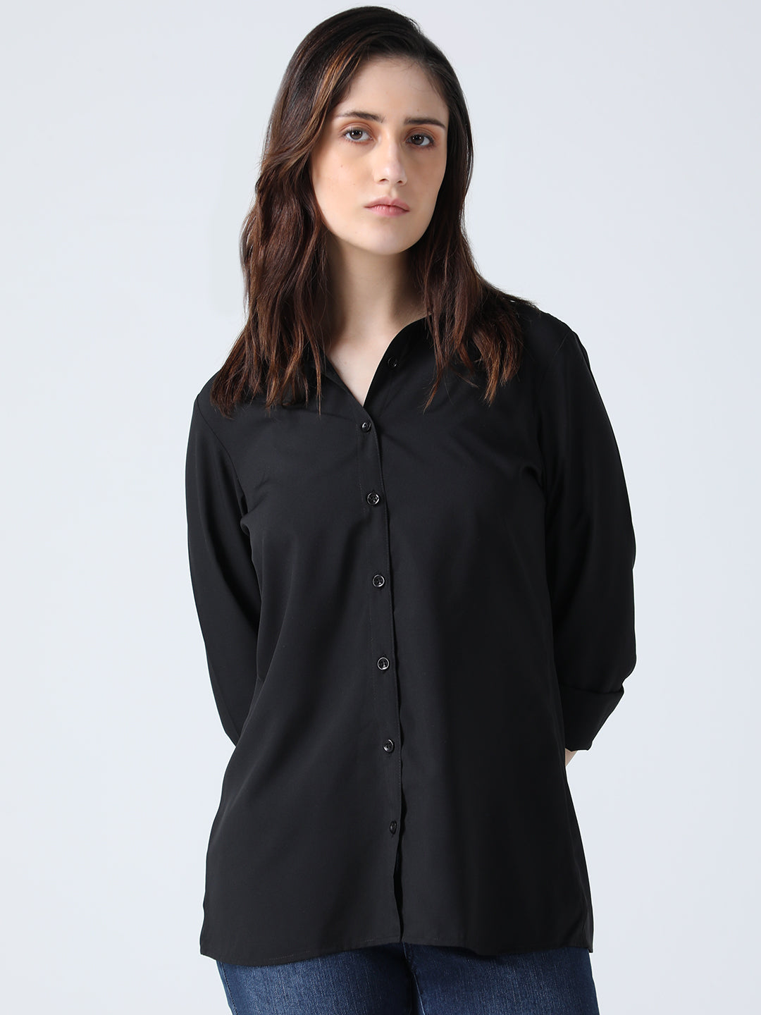 Black crepe shirt