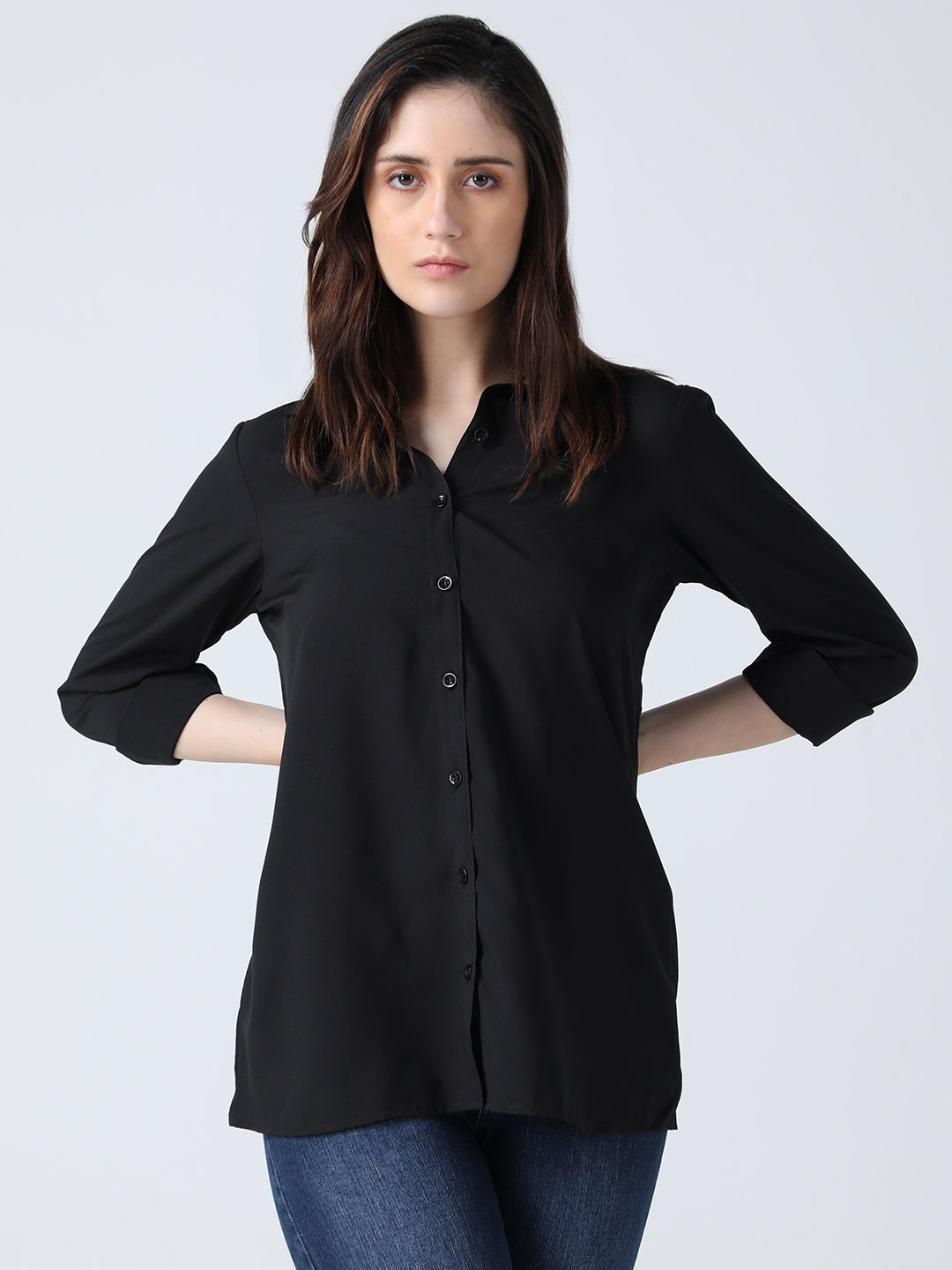 Black crepe shirt