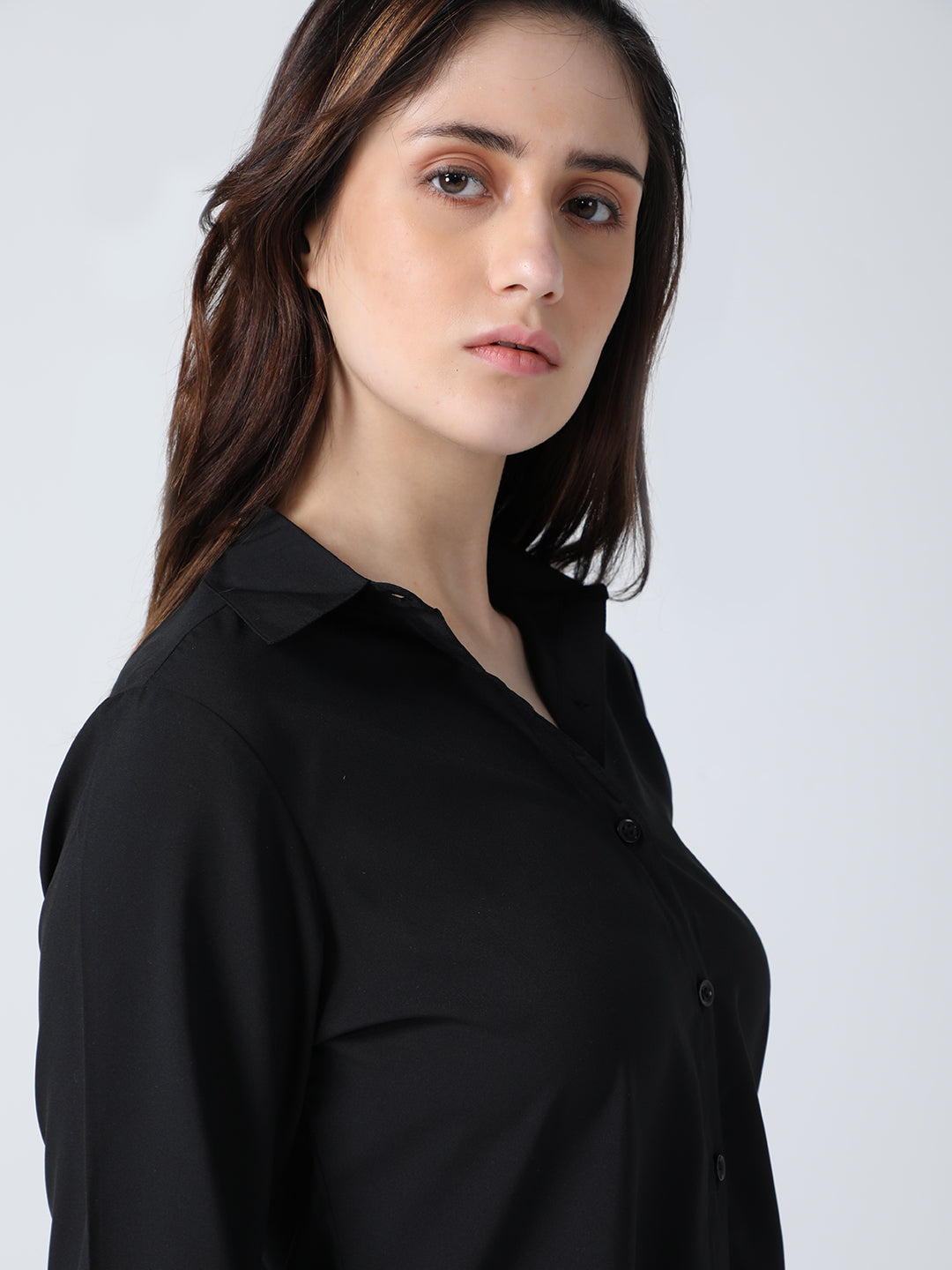 Black crepe shirt