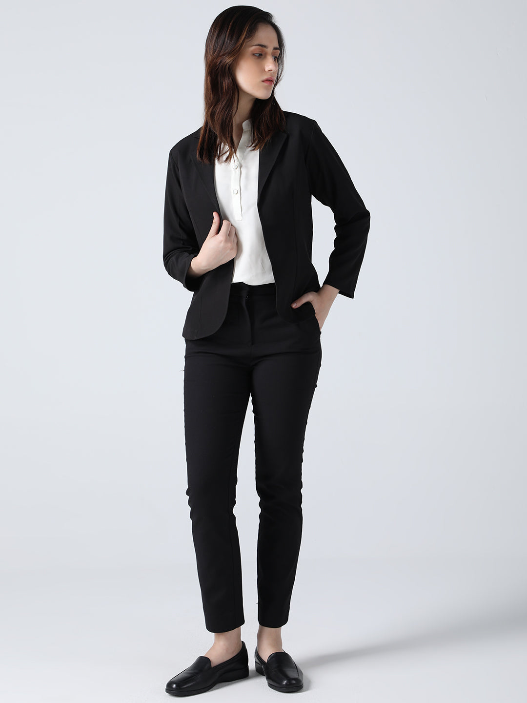 Black Crepe Blazer