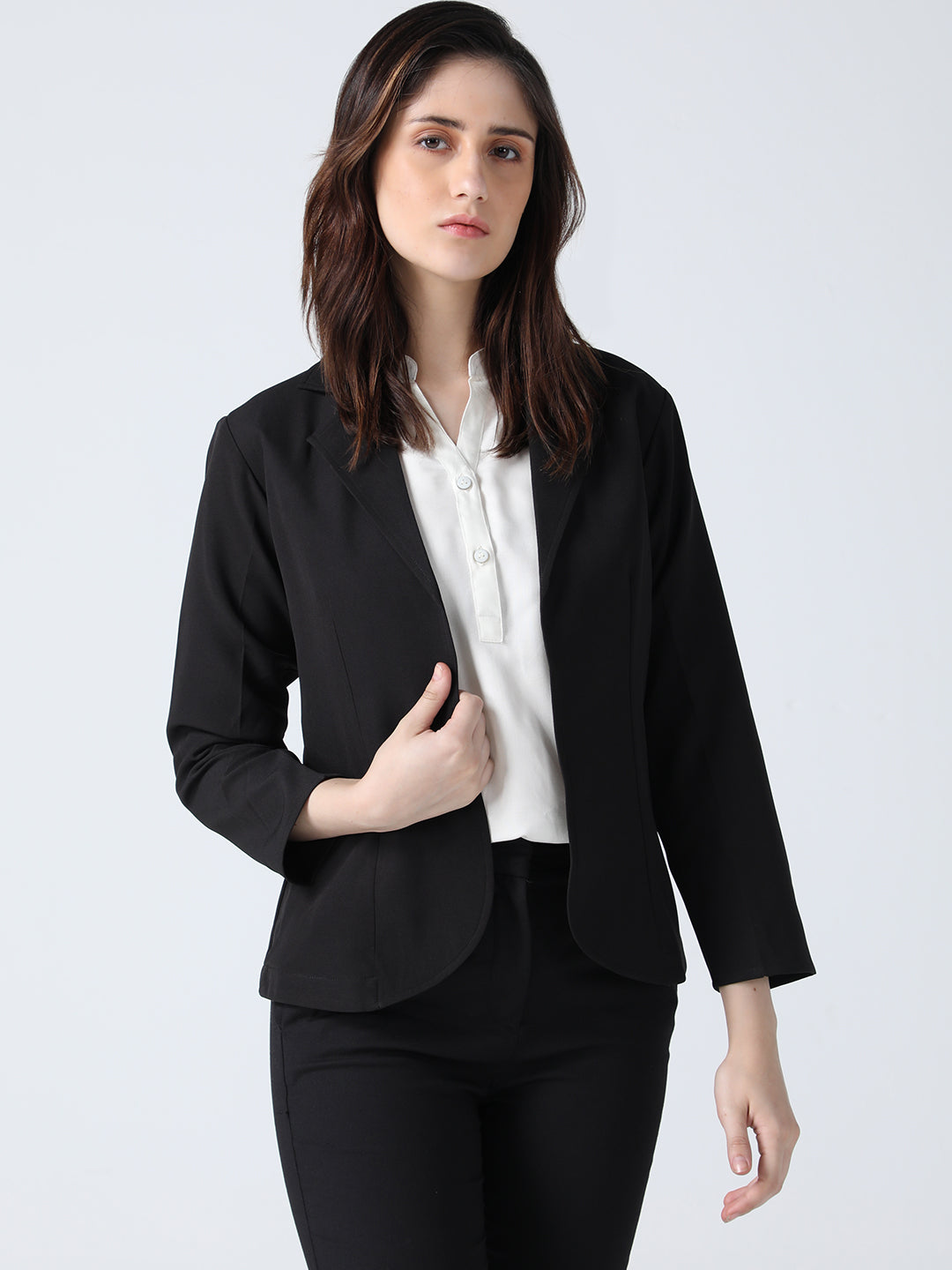 Black Crepe Blazer