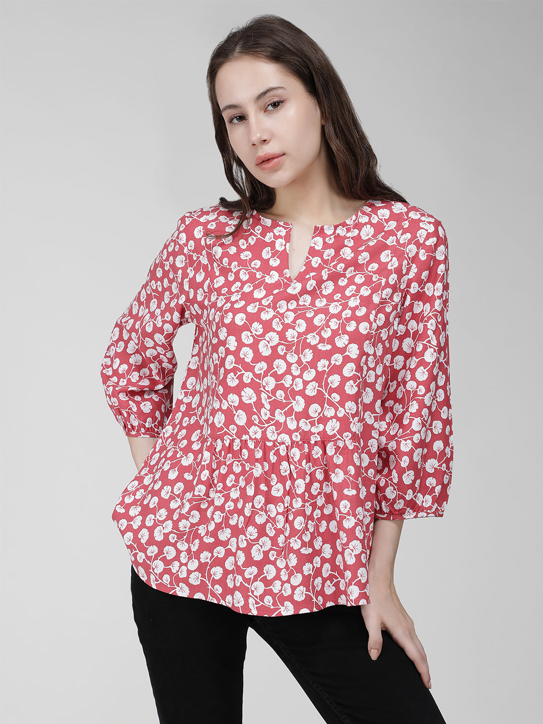 Ditsy printed top