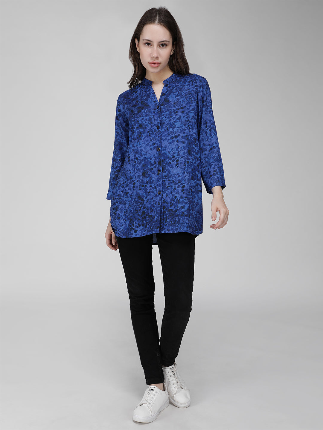 Blue abstract tunic