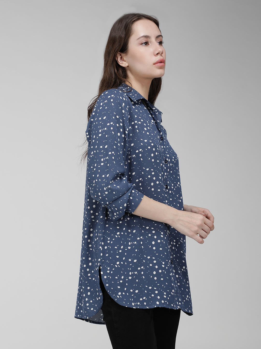 Blue crepe shirt