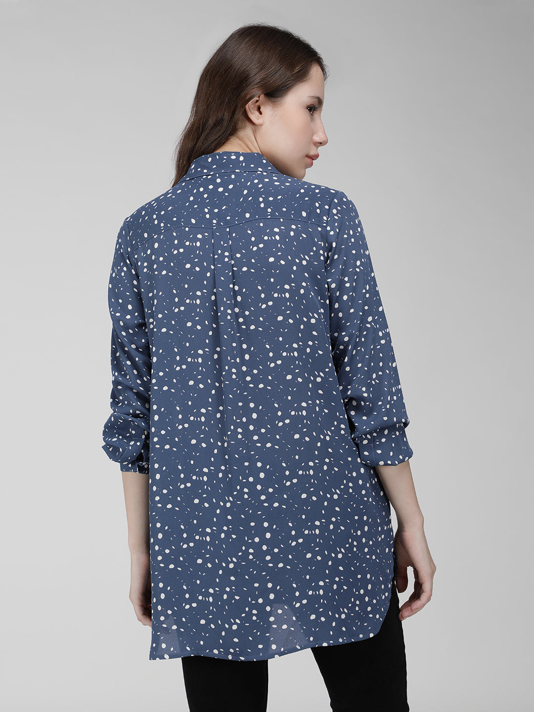 Blue crepe shirt