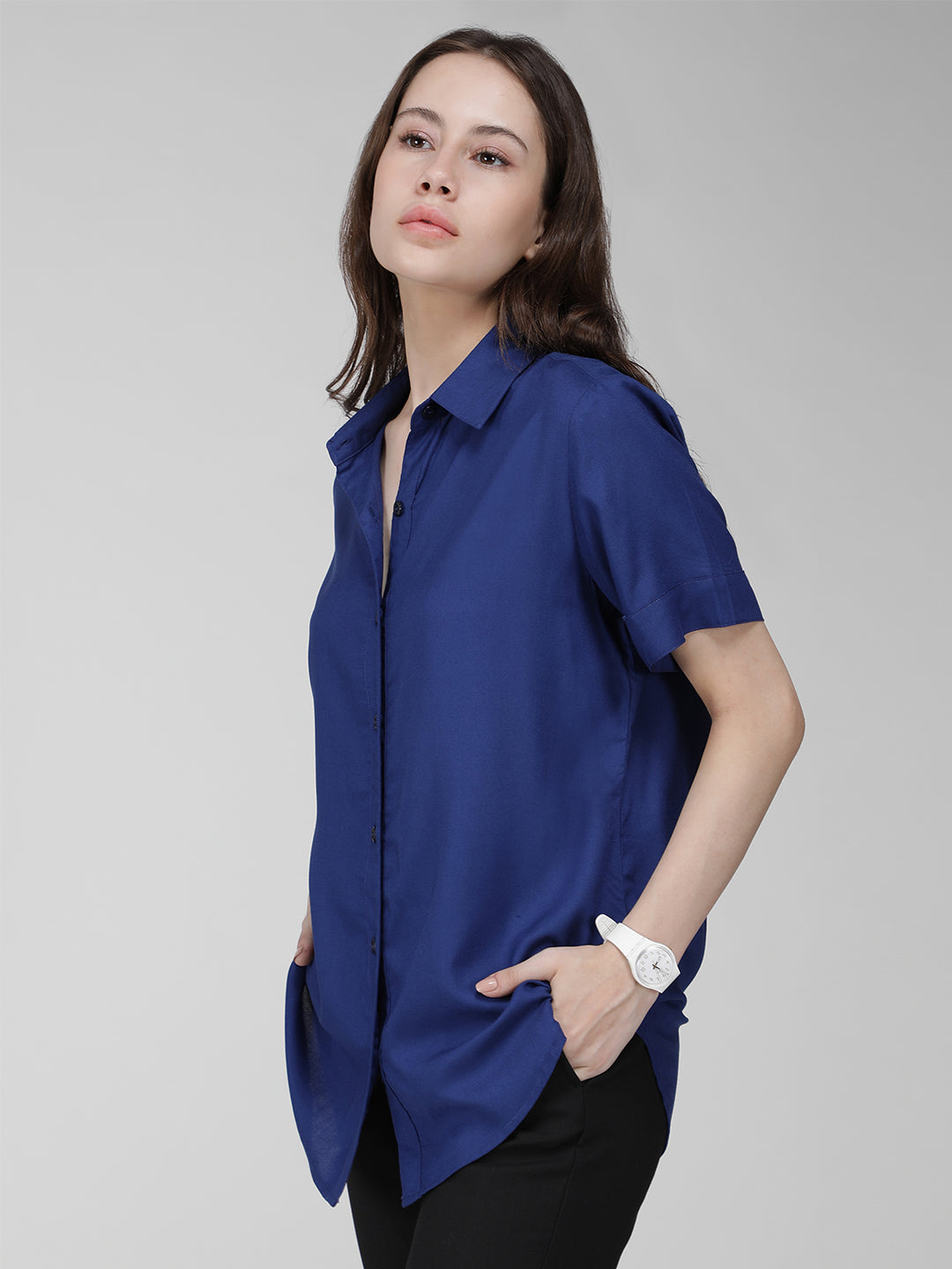 Blue half sleeve shirt