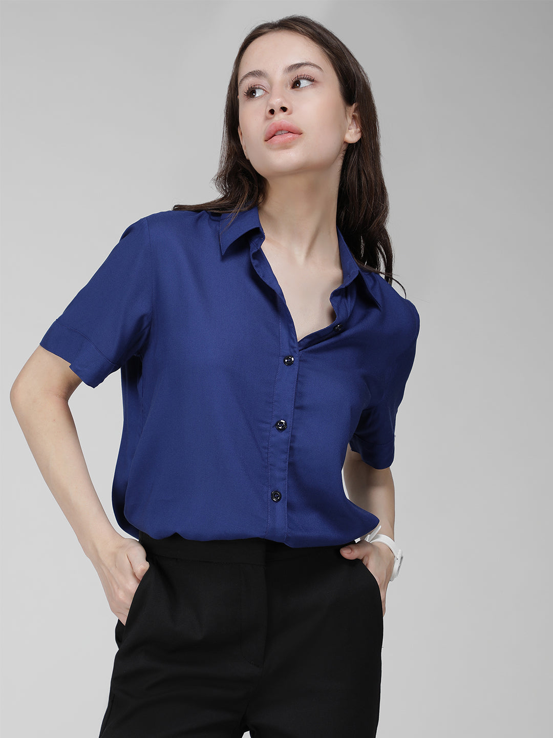 Blue half sleeve shirt