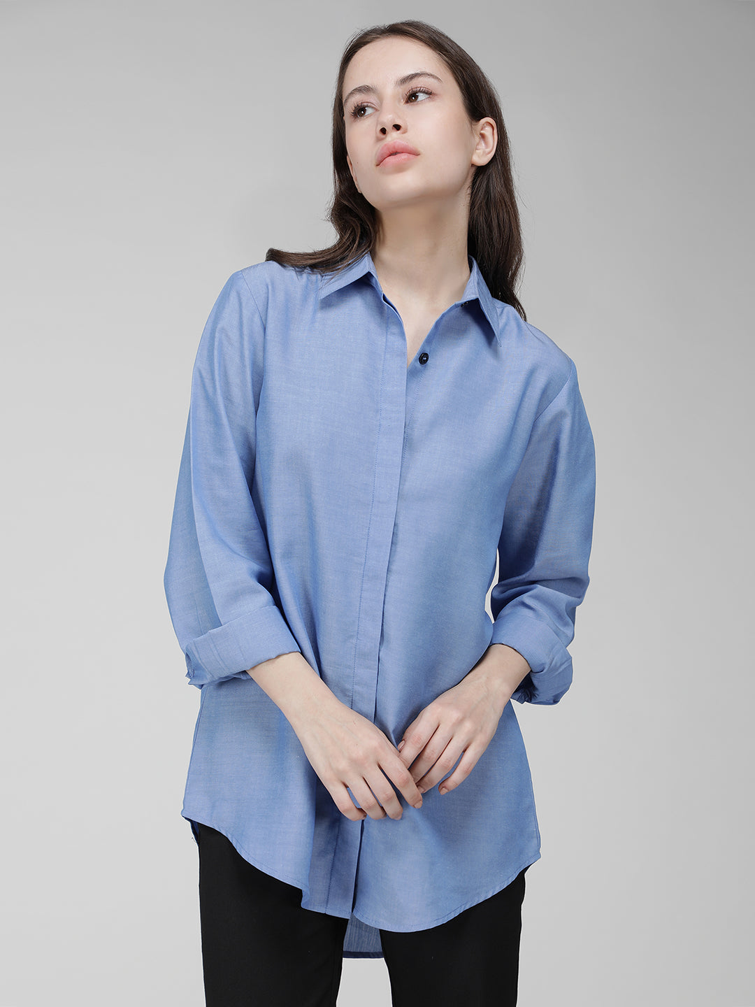 Concealed button shirt