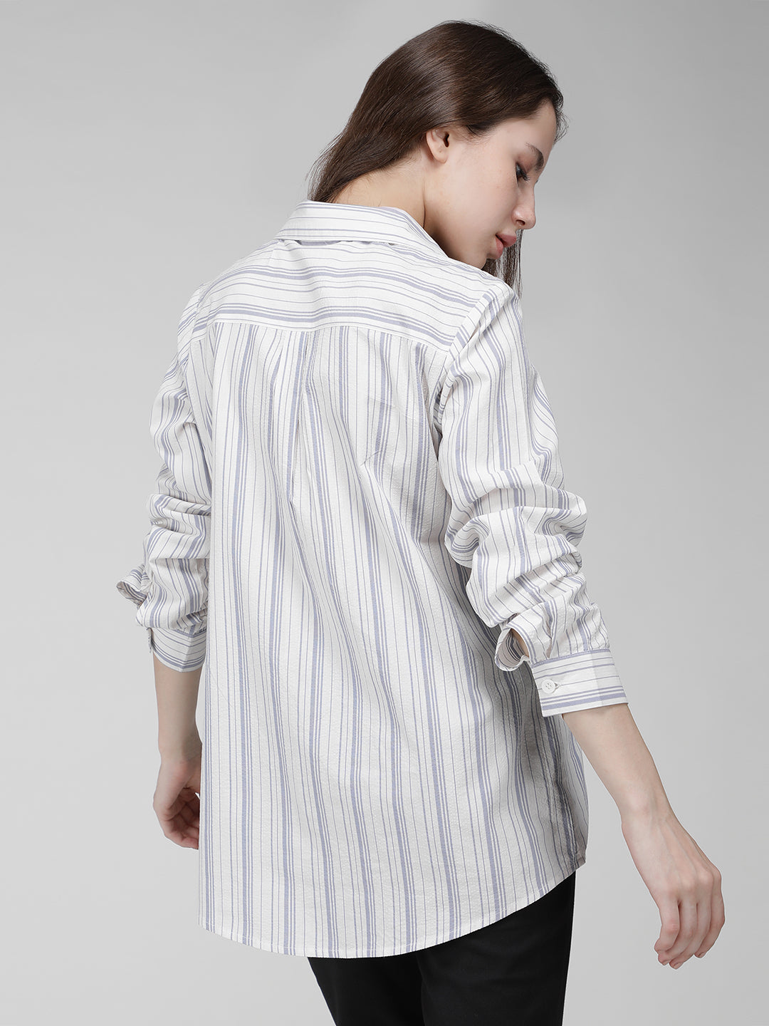 Striped crepe shirt