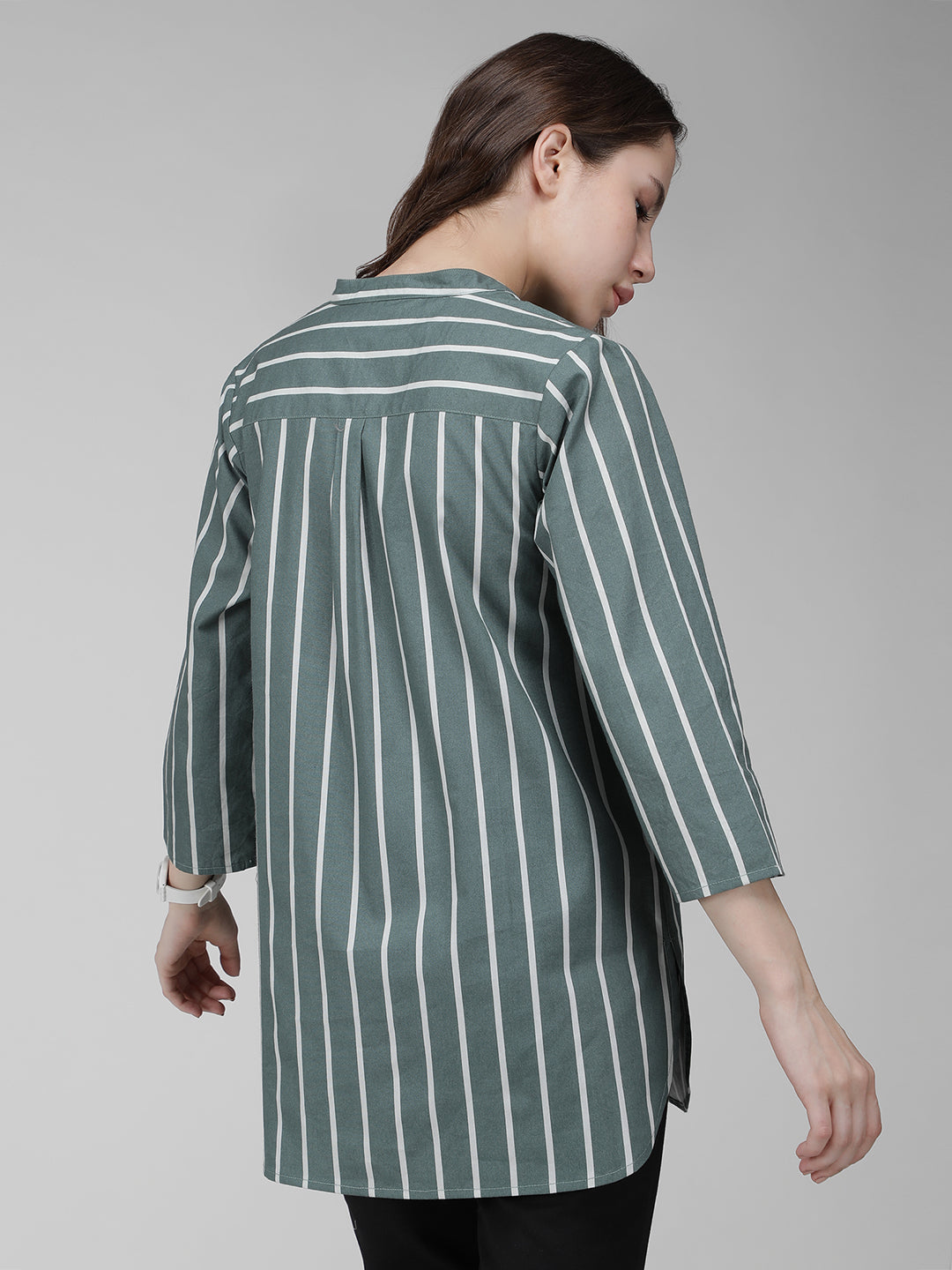 Green striped shirt