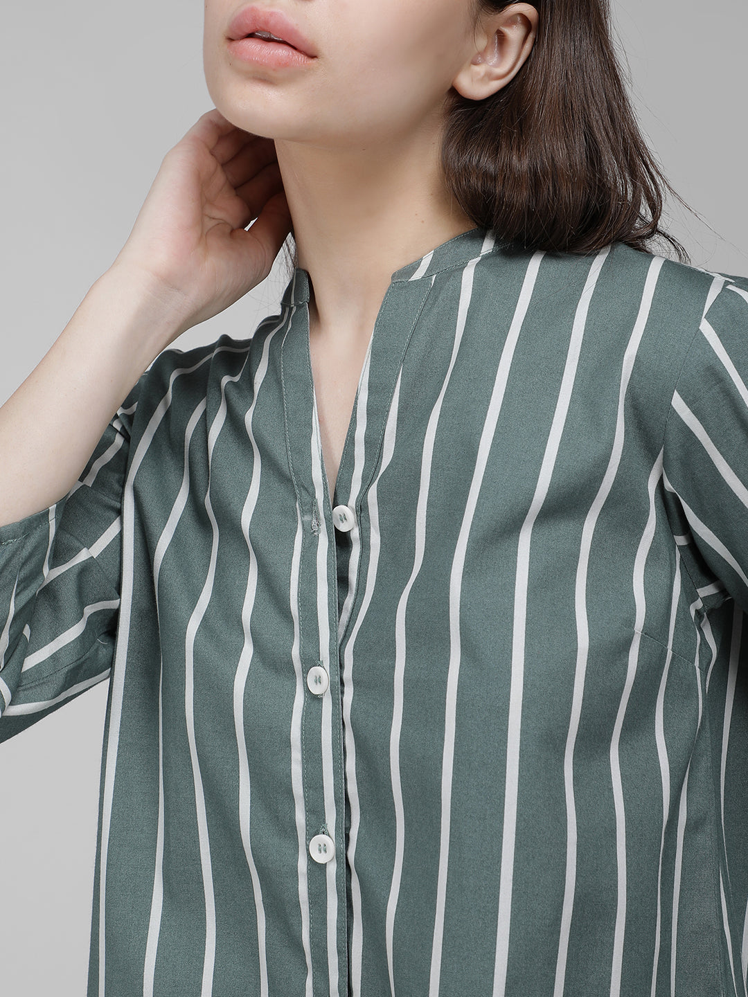 Green striped shirt