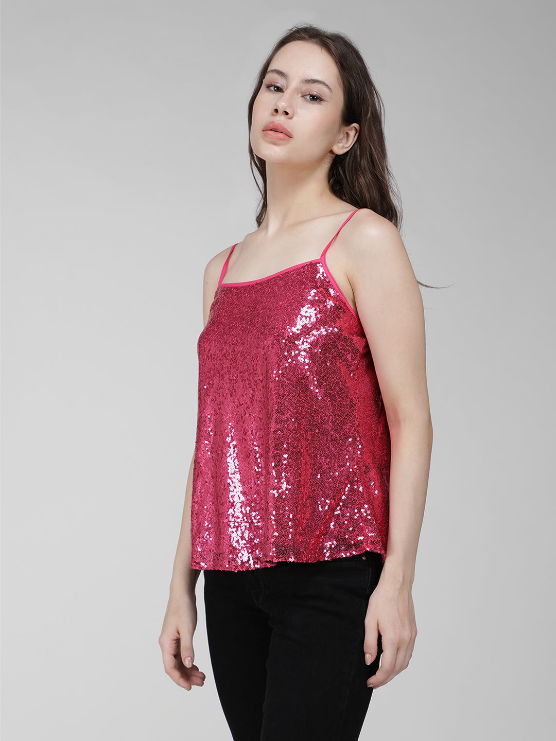 Hot pink sequin top