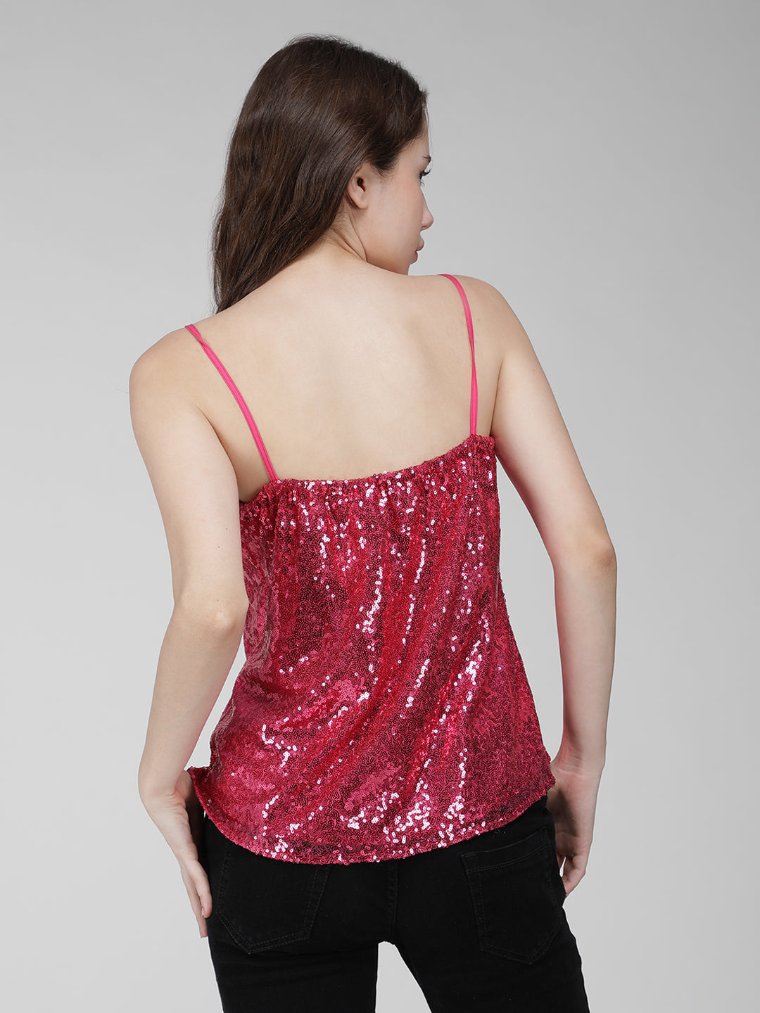 Hot pink sequin top