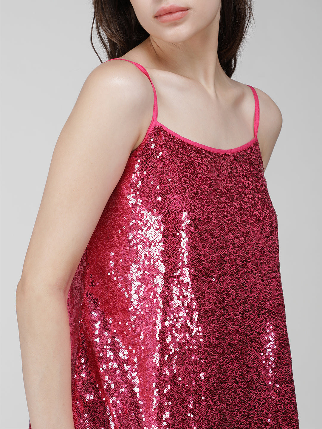 Hot pink sequin top