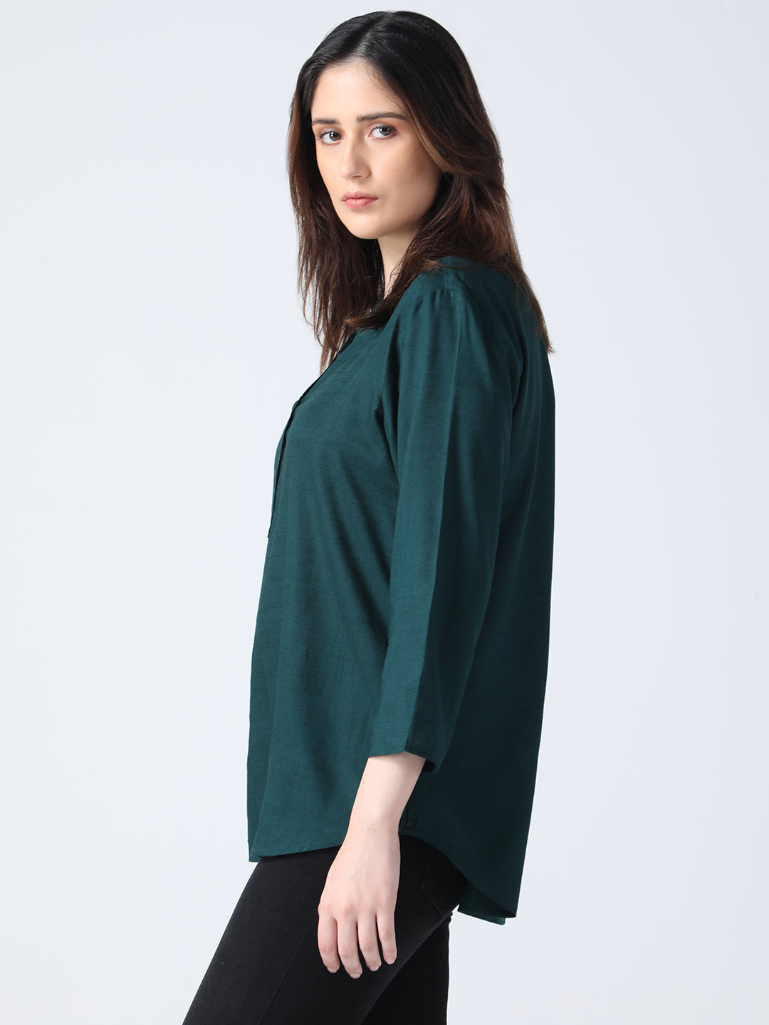 Stand Collar Top - Green