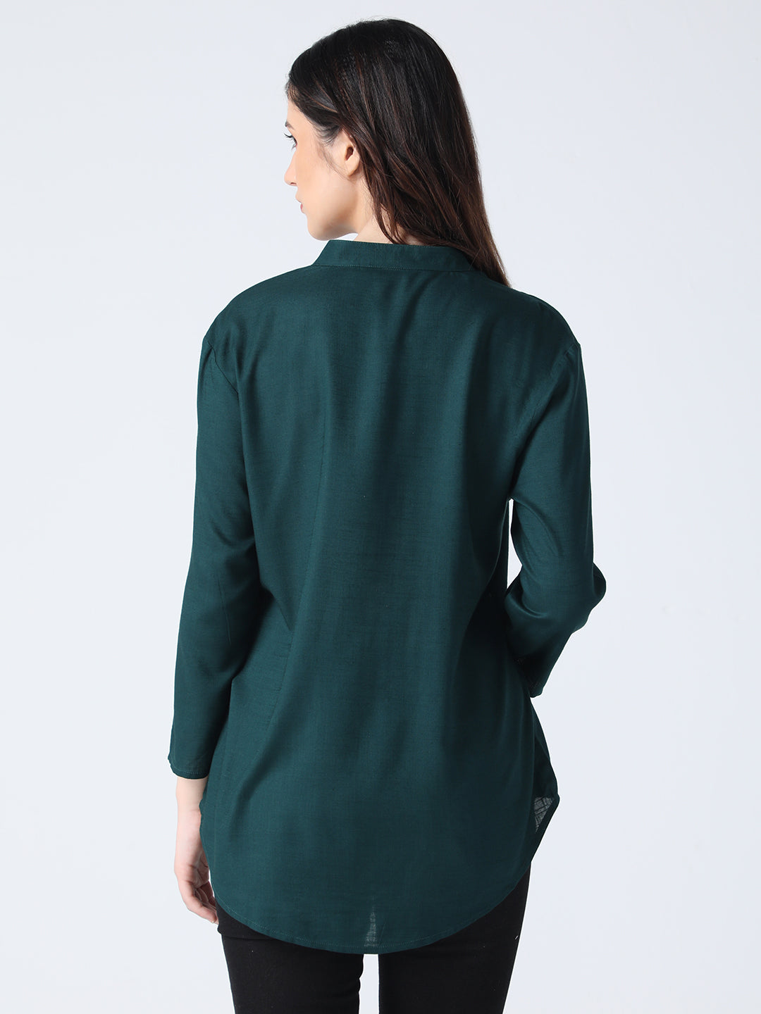 Stand Collar Top - Green