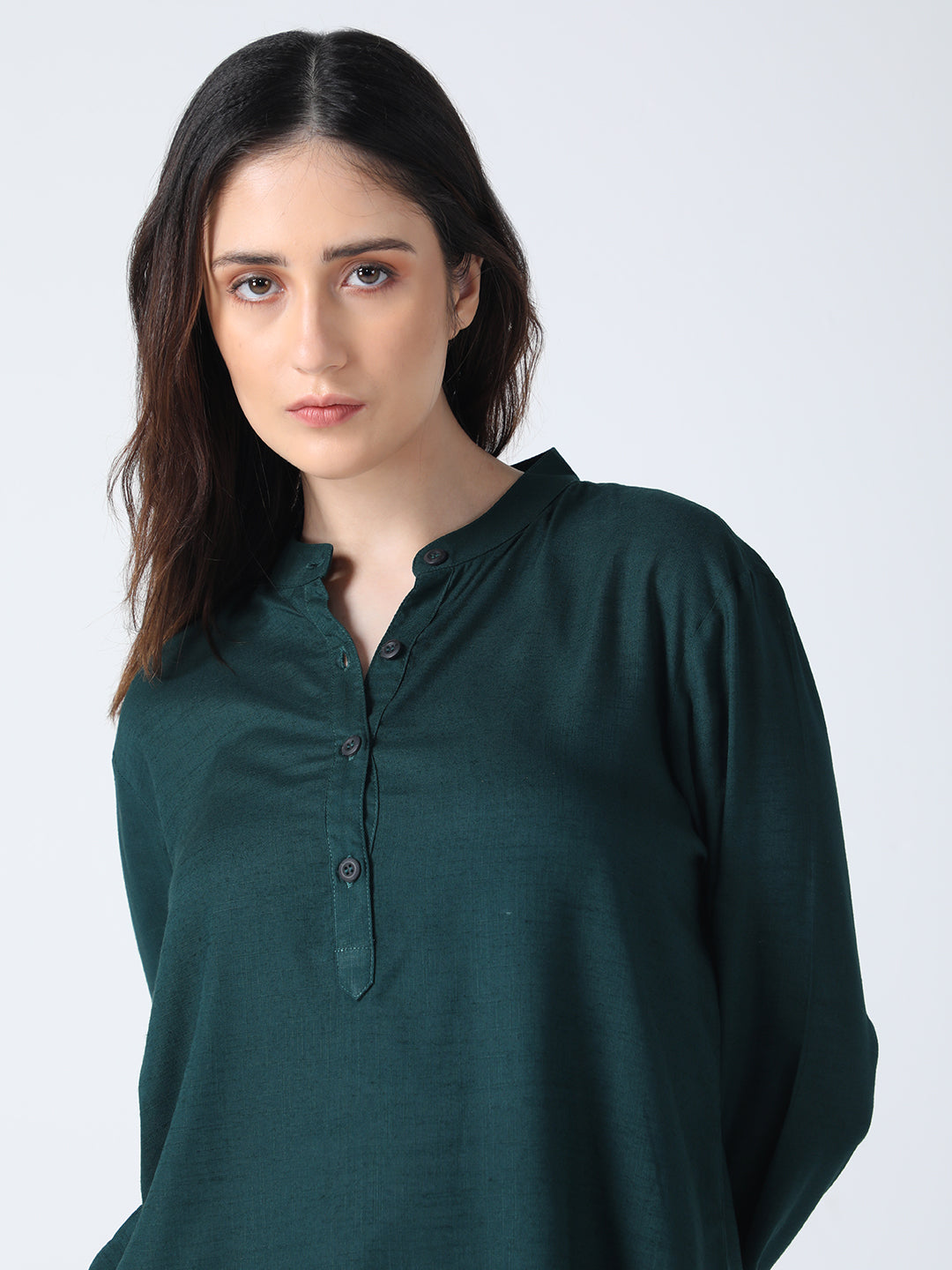 Stand Collar Top - Green