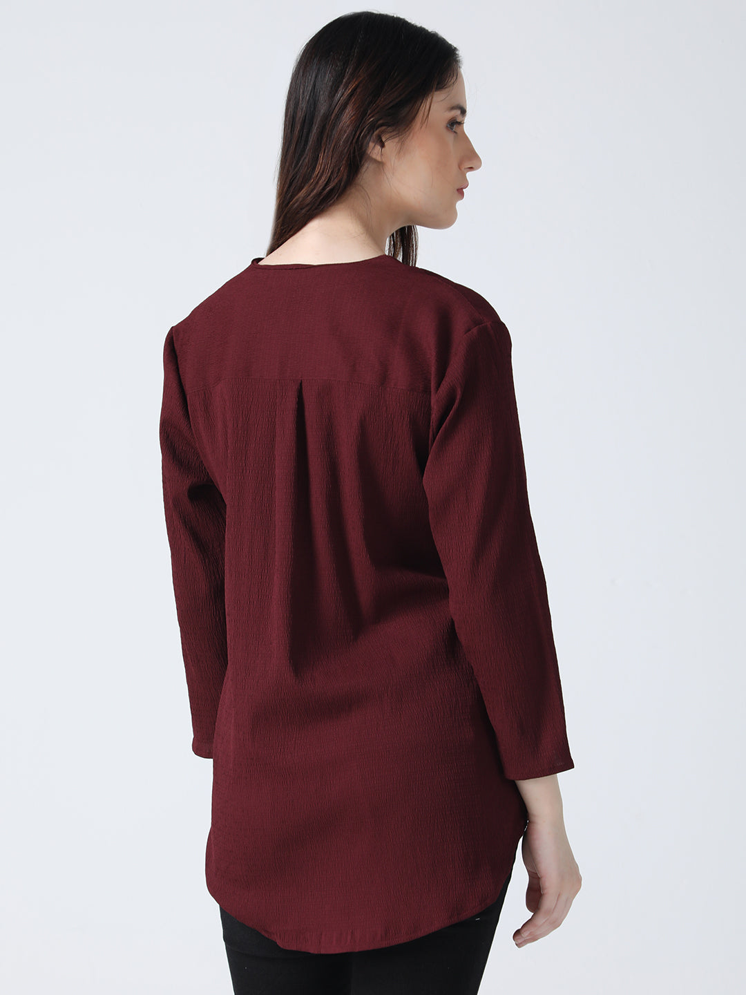 Maroon Crepe Top