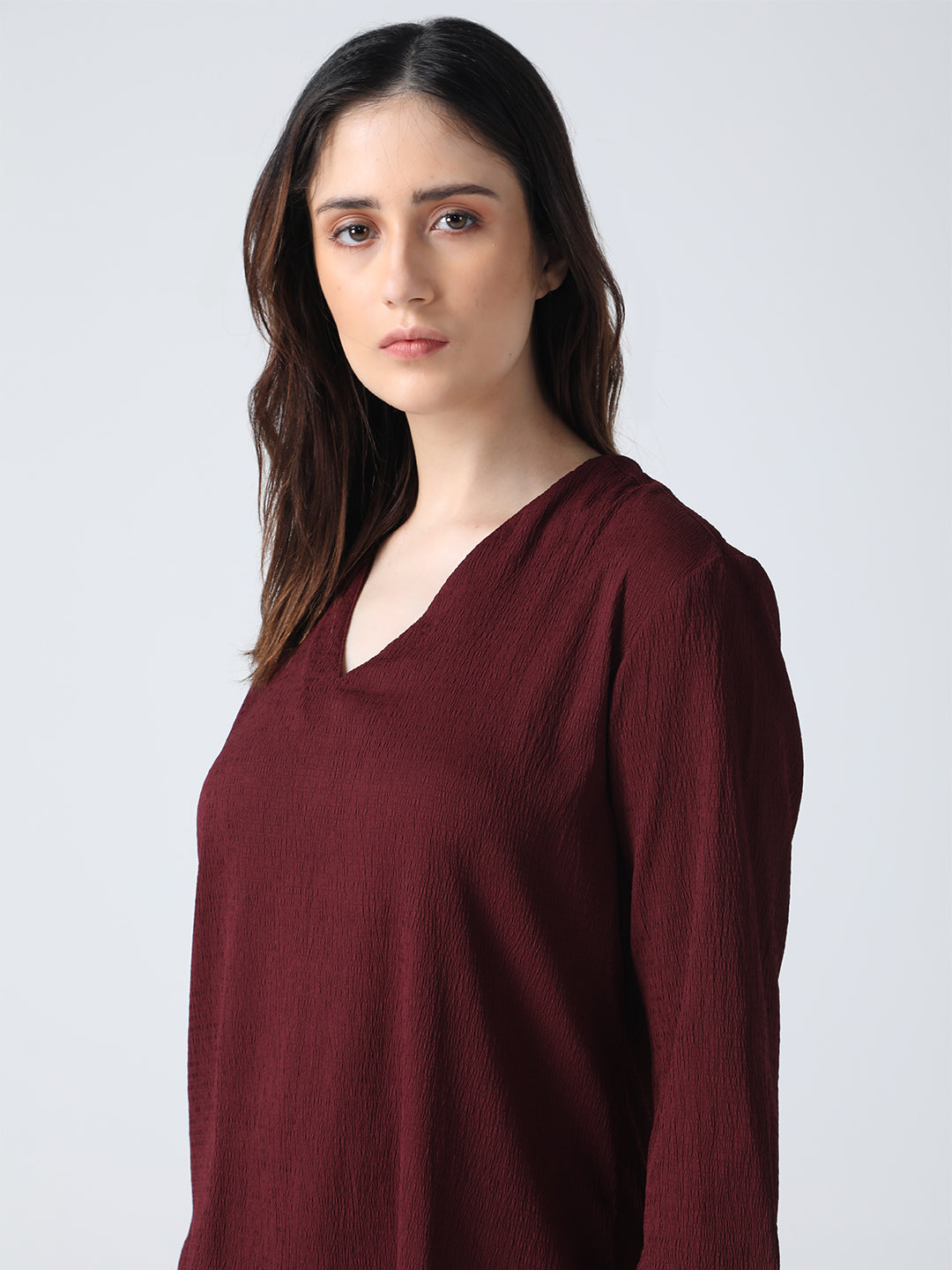 Maroon Crepe Top