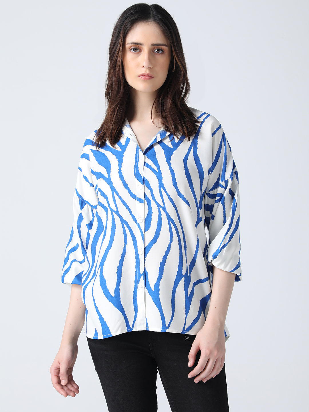 White abstract shirt