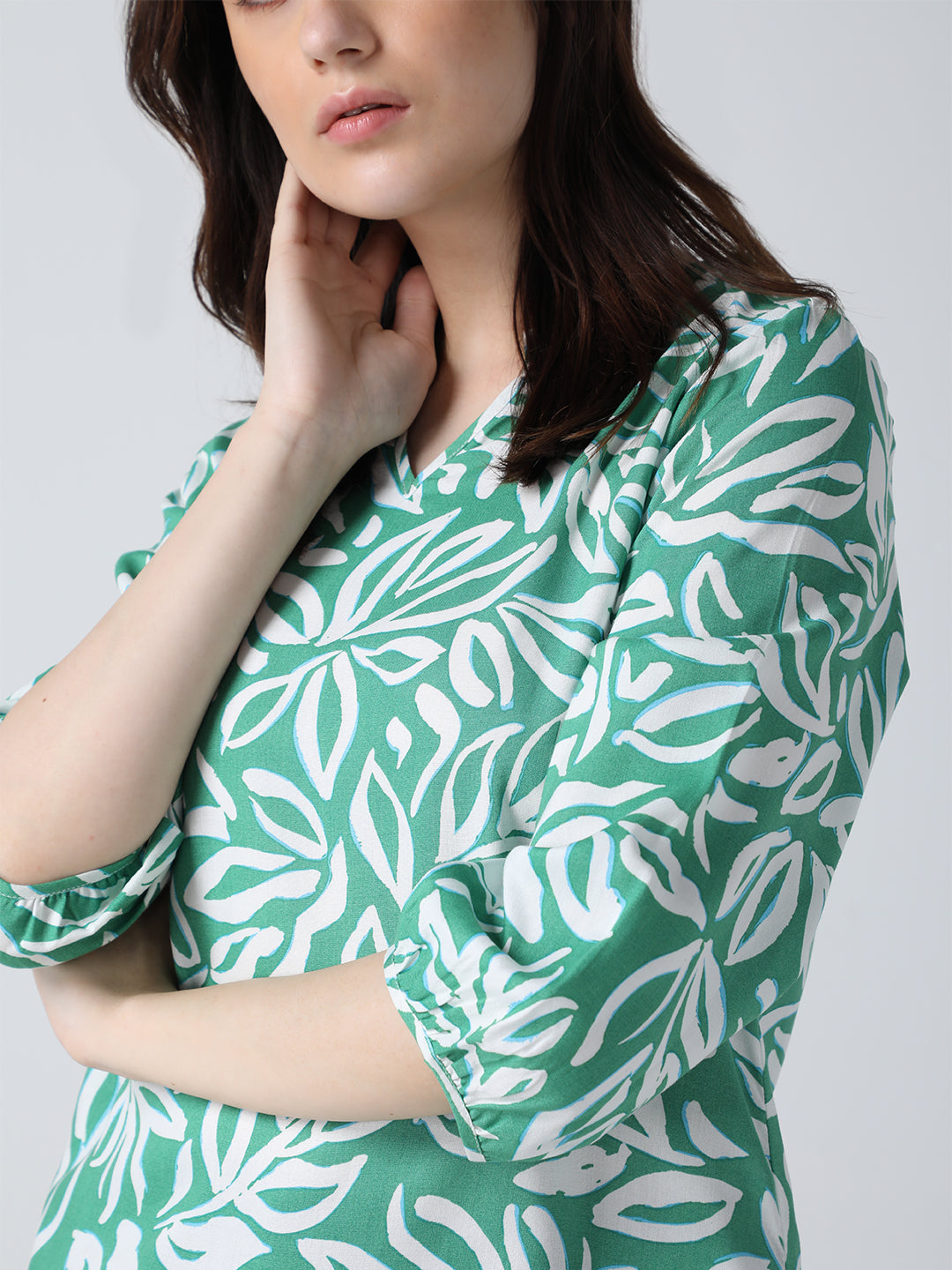 Green Printed Top