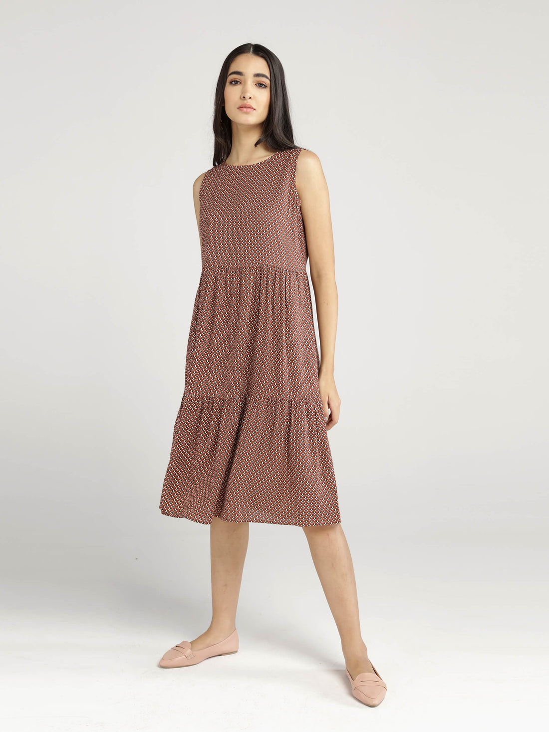 Brown Sleeveless Dress
