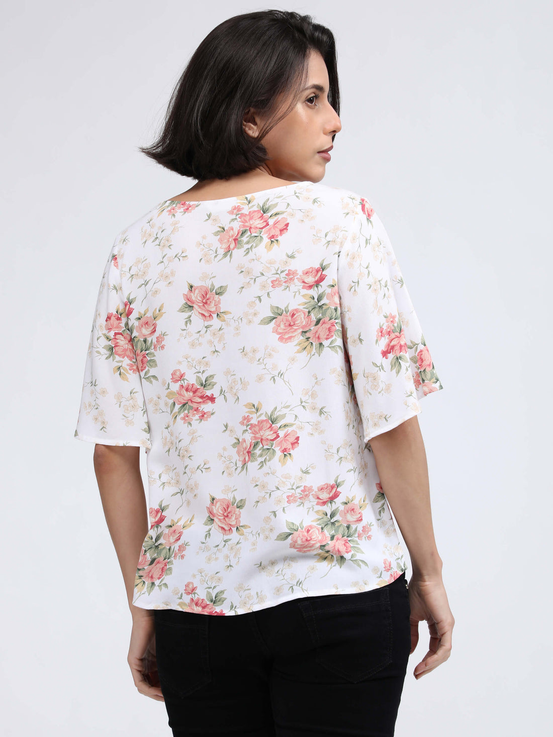 White floral top