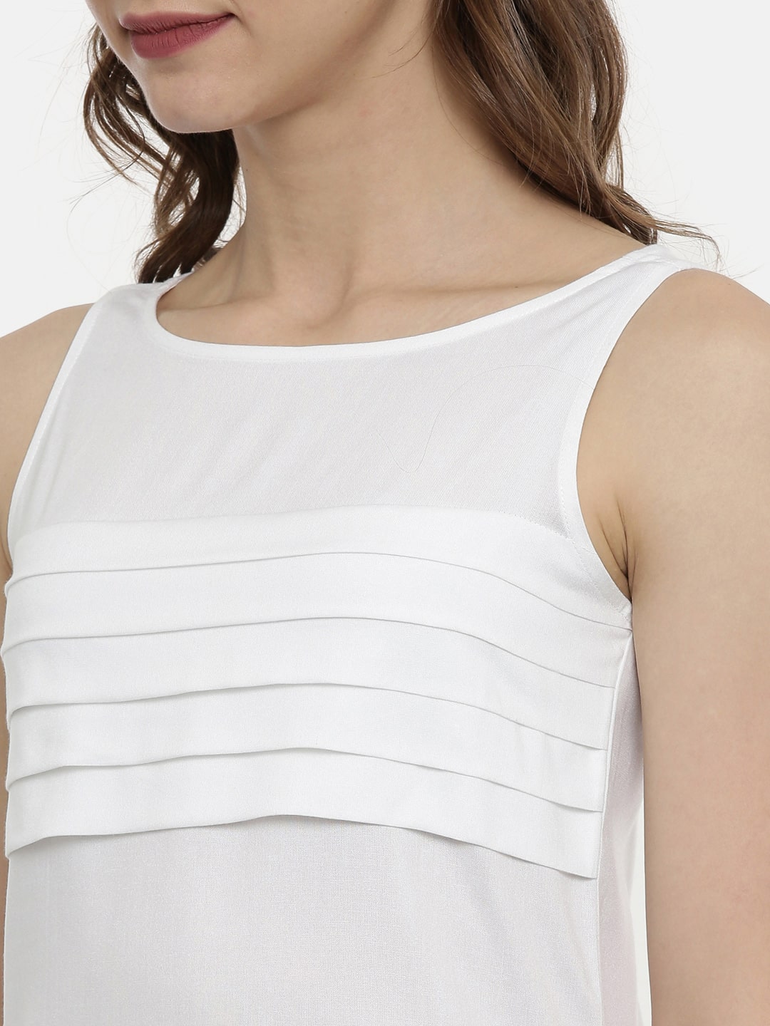 Pleated White Top