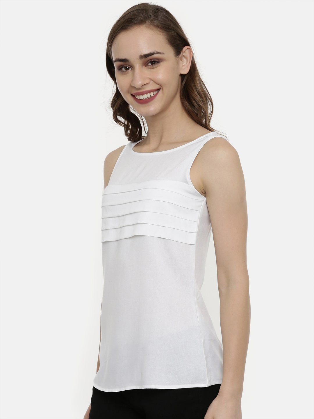 Pleated White Top