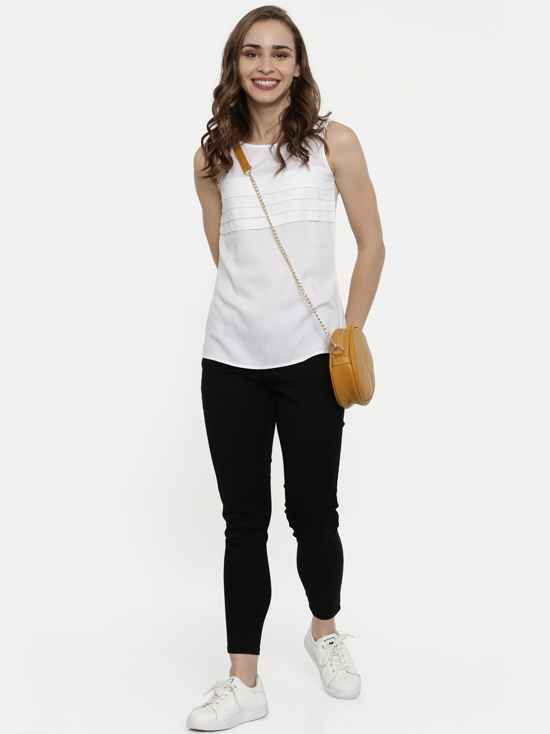 Pleated White Top