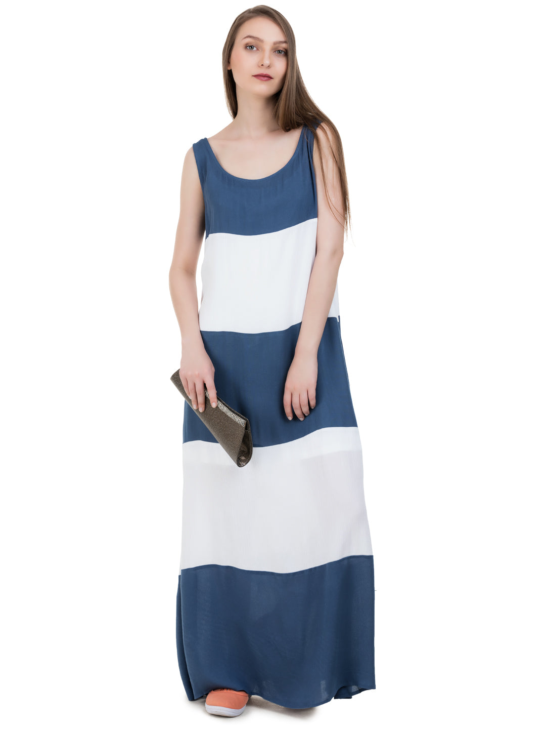 Blue colourblock dress