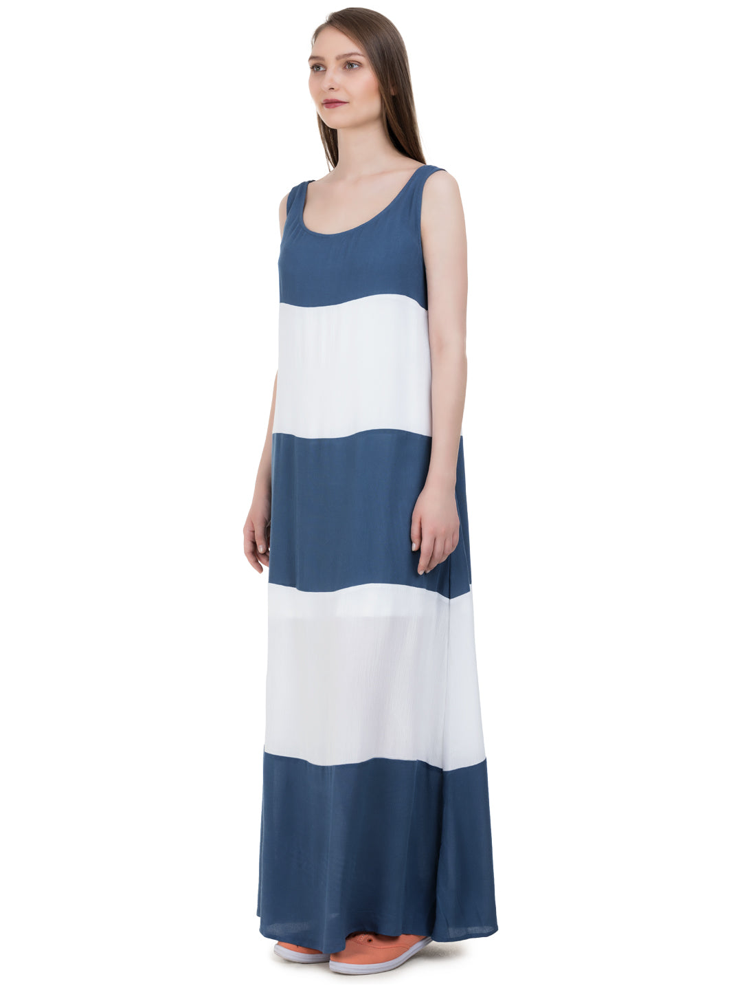 Blue colourblock dress