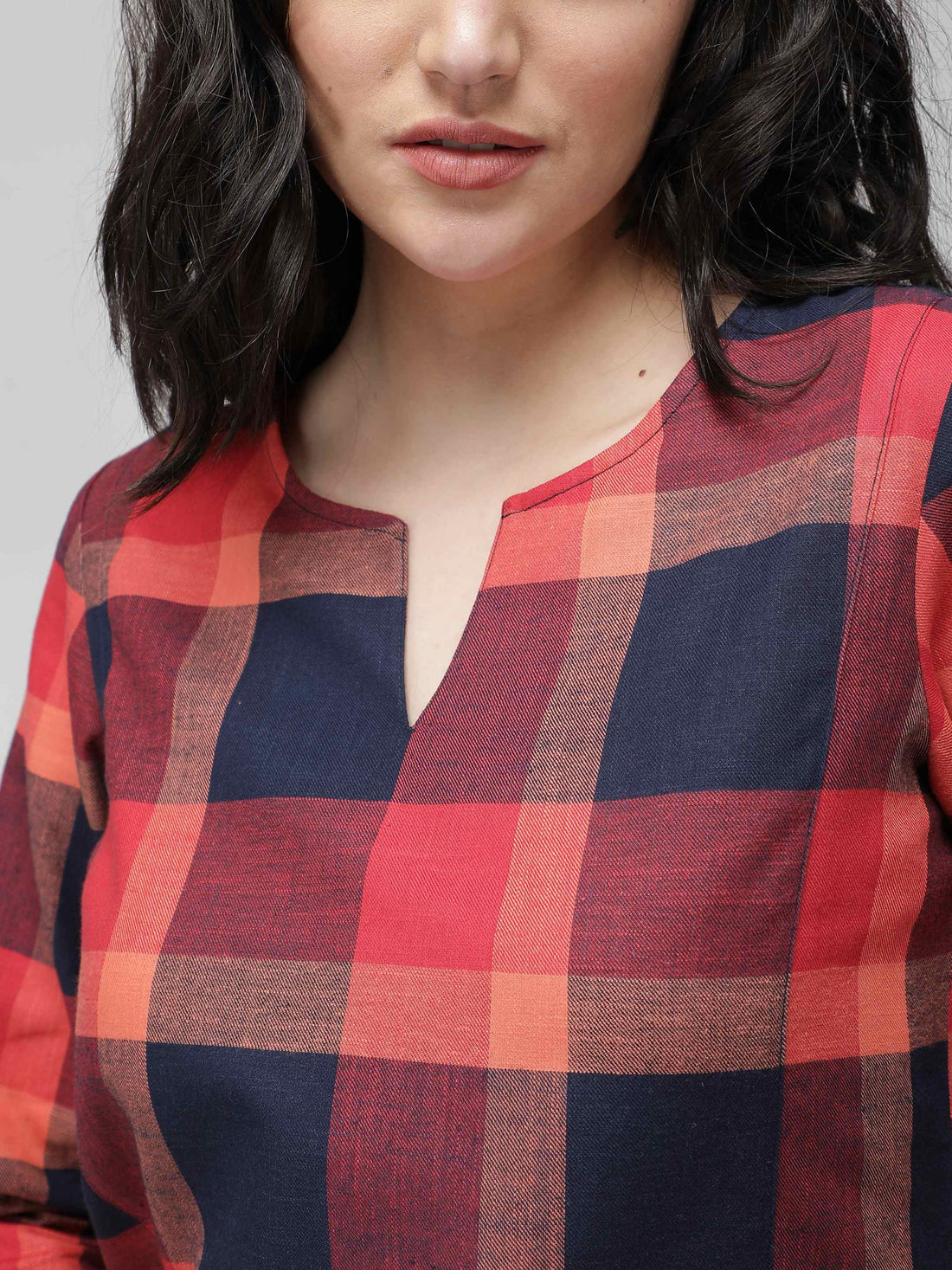 red checkered top