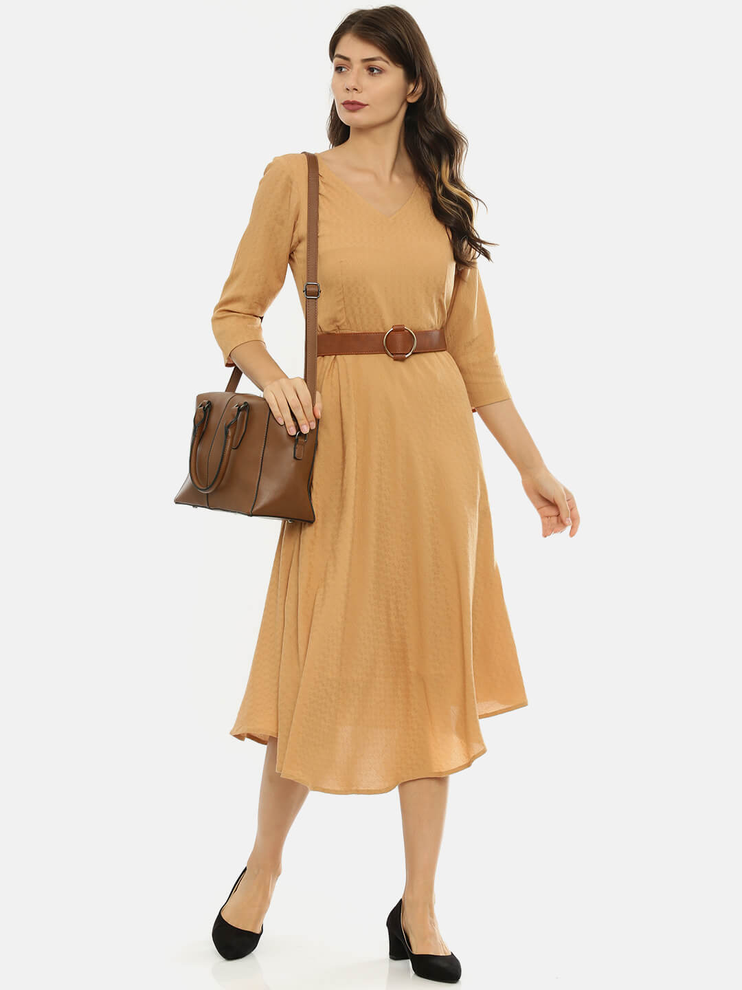 Flaired Brown Dress