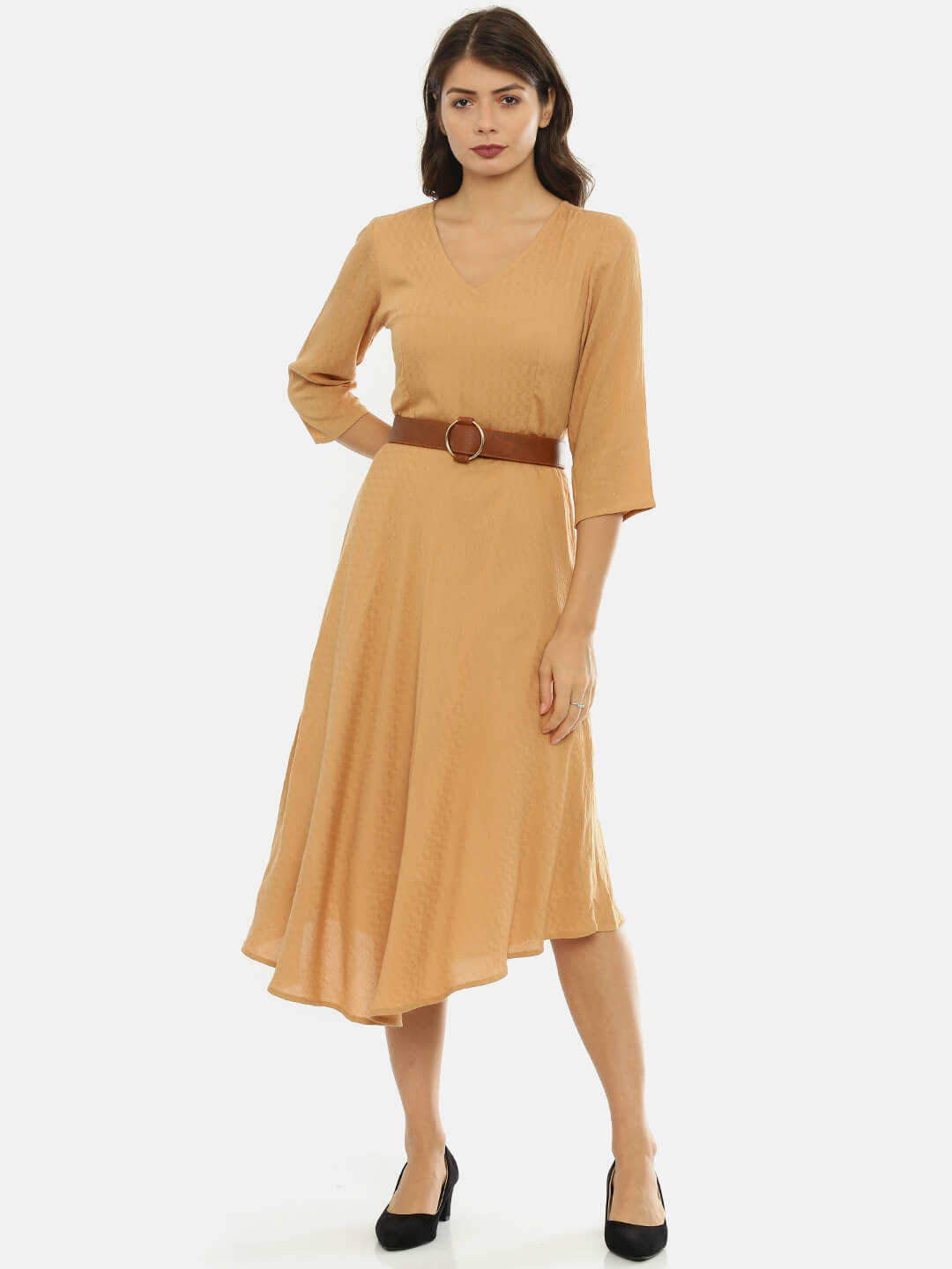 Flaired Brown Dress