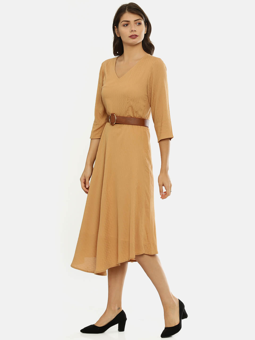 Flaired Brown Dress