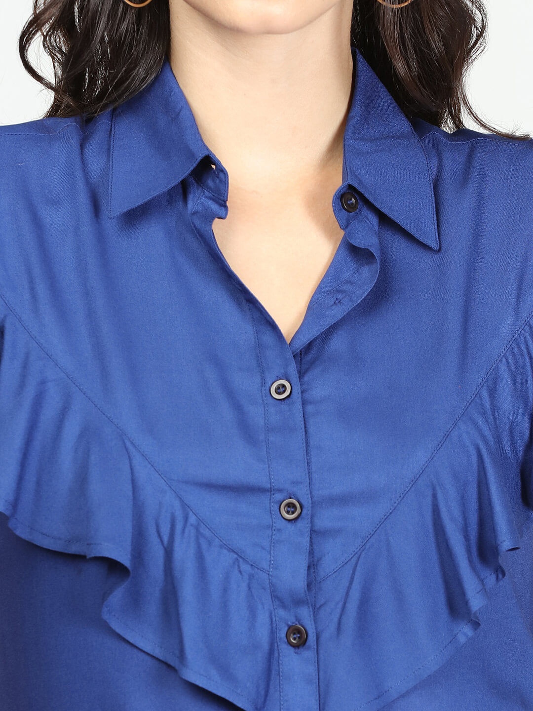 Blue Ruffled Shirt