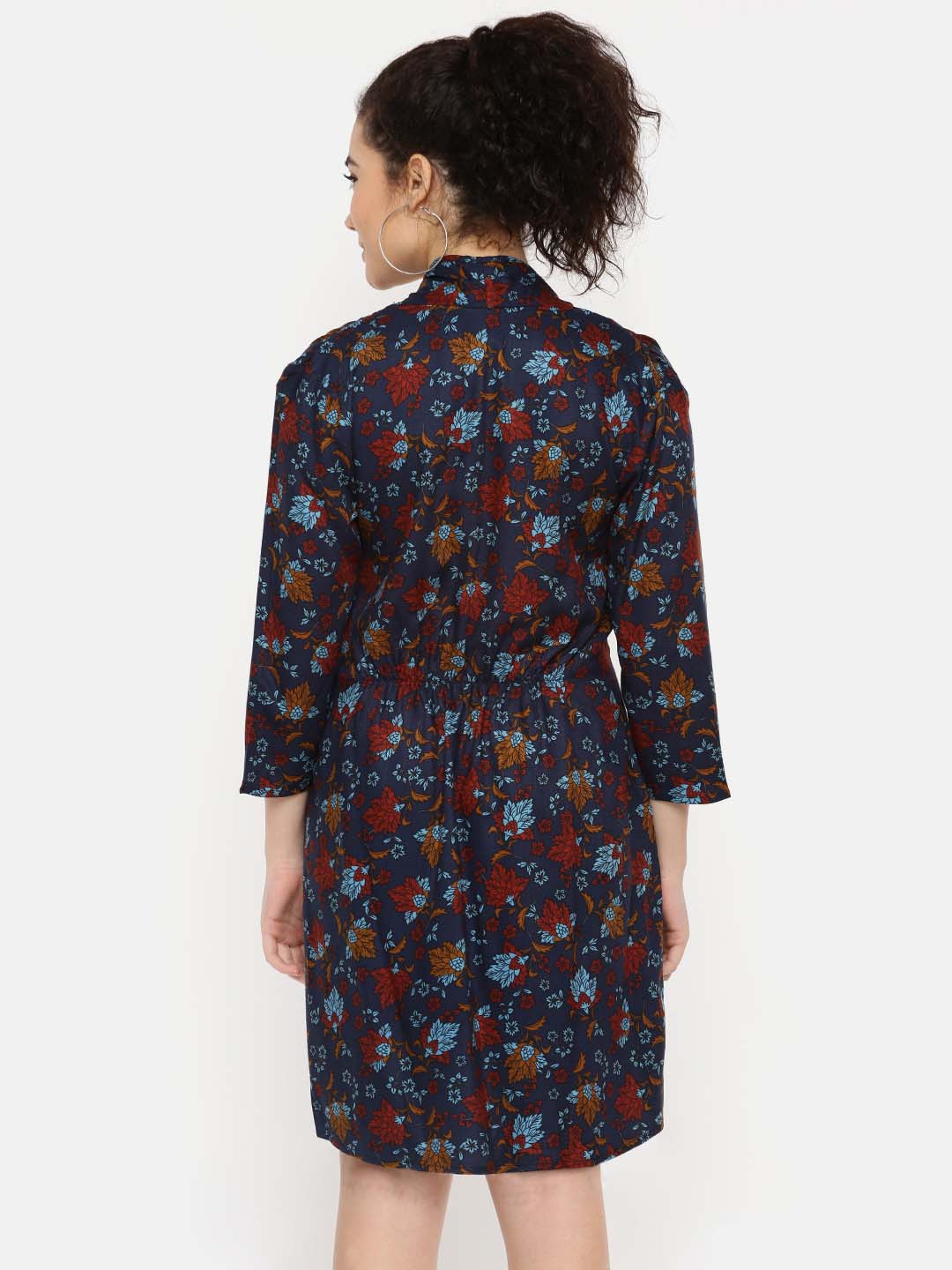Printed V neck Dress