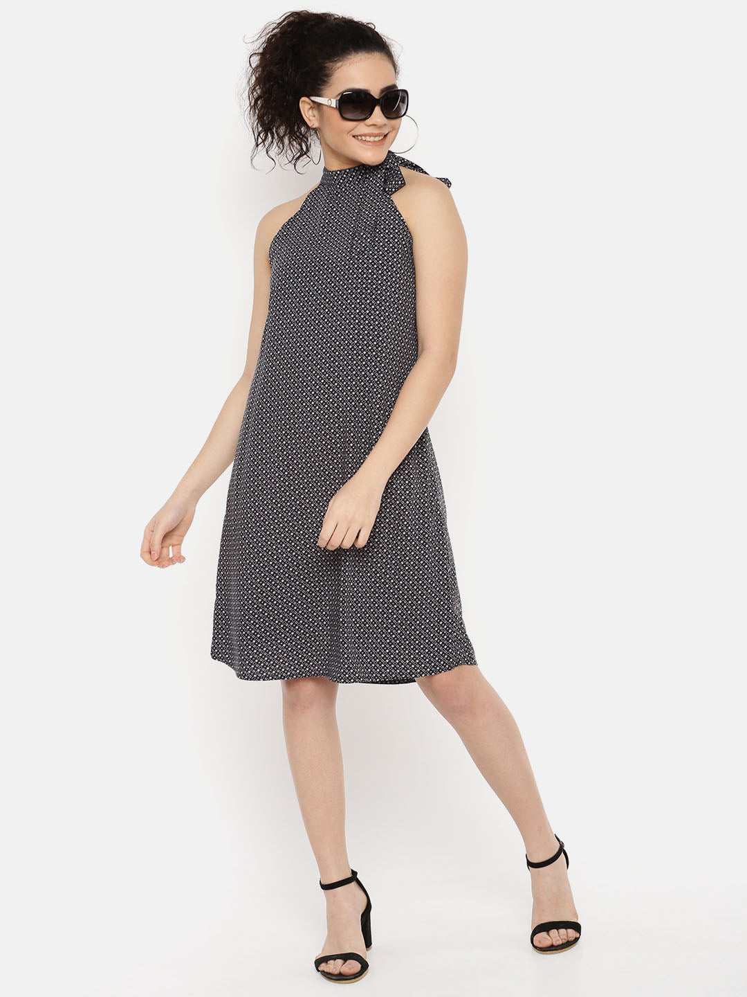 Printed Halter Neck Dress