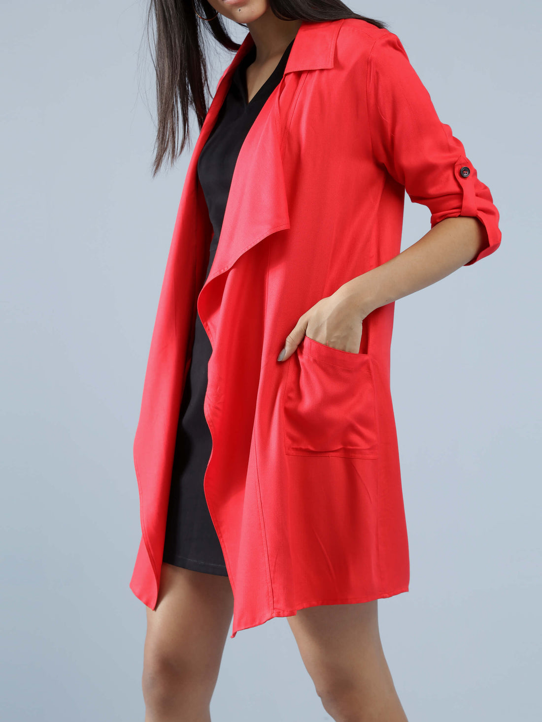 Open Front Jacket - Red