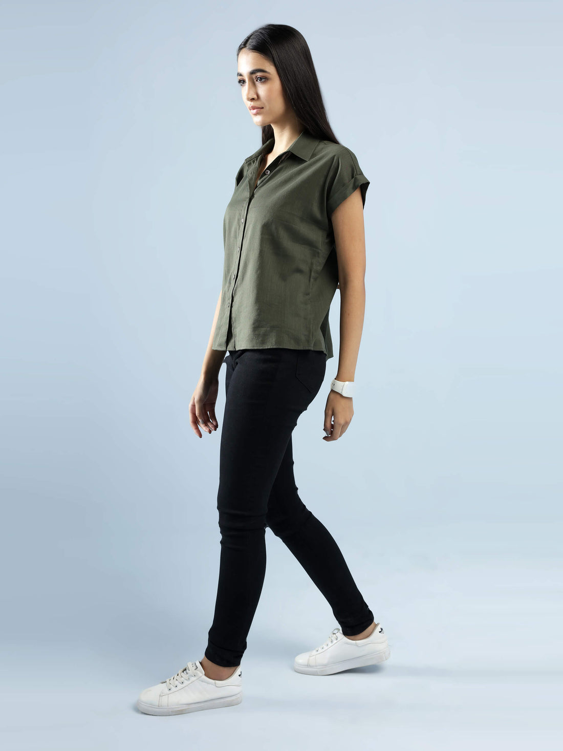Olive Crop Shirt