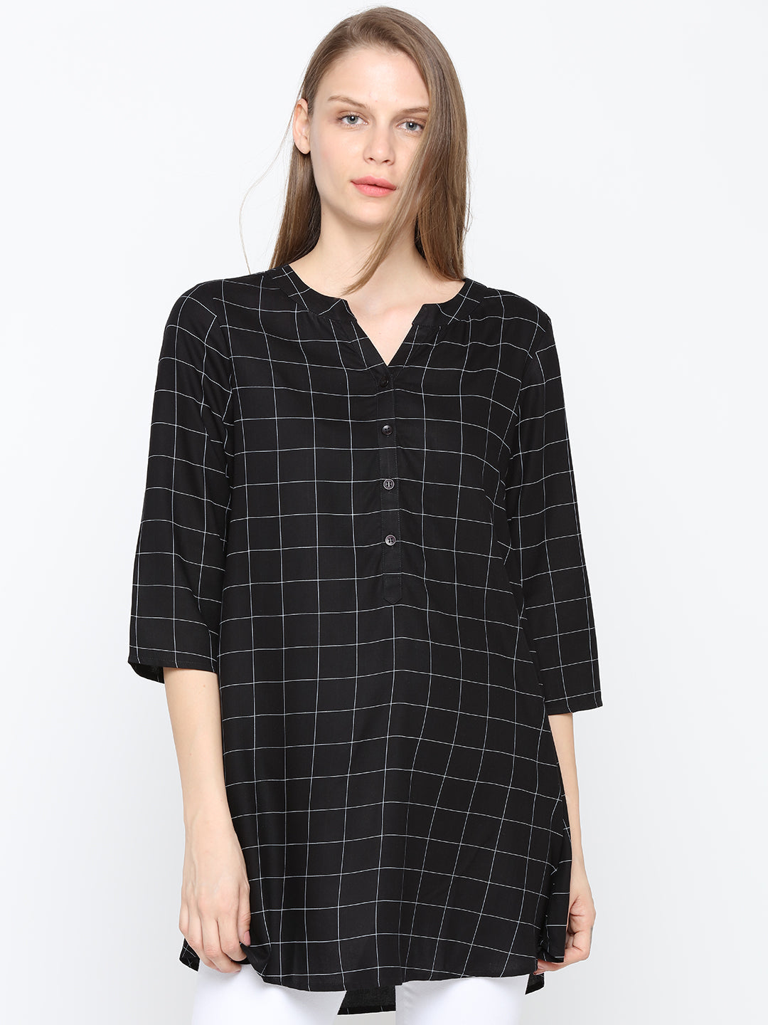 Checkered black tunic