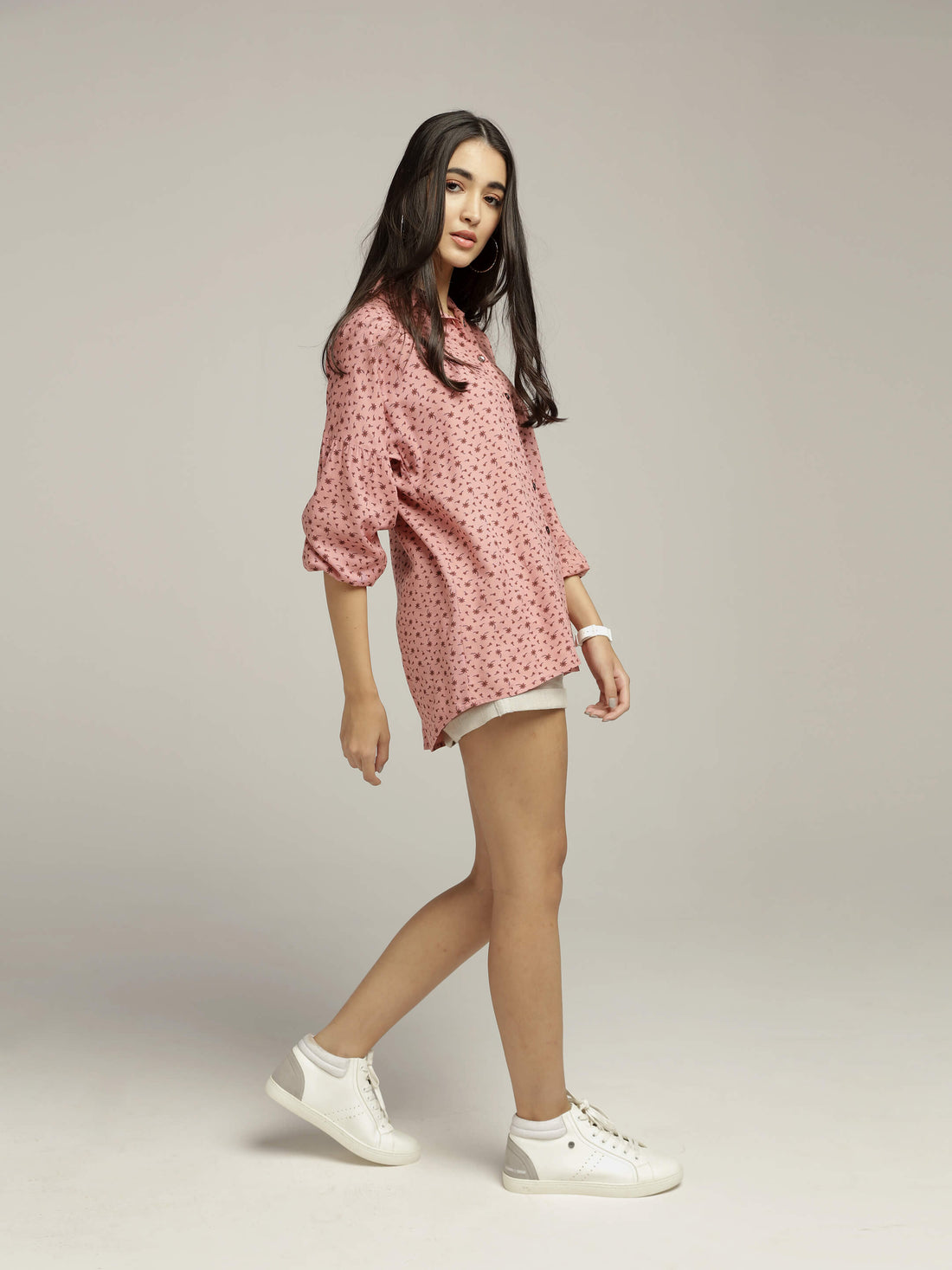 Peach Printed Shirt