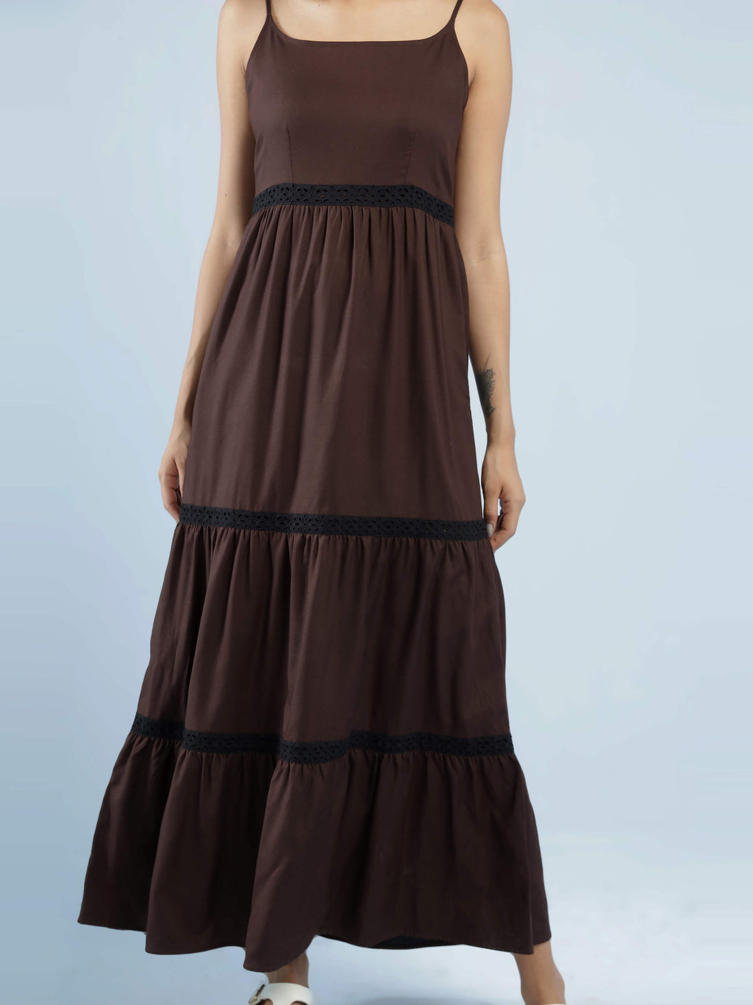 Brown Tiered Dress
