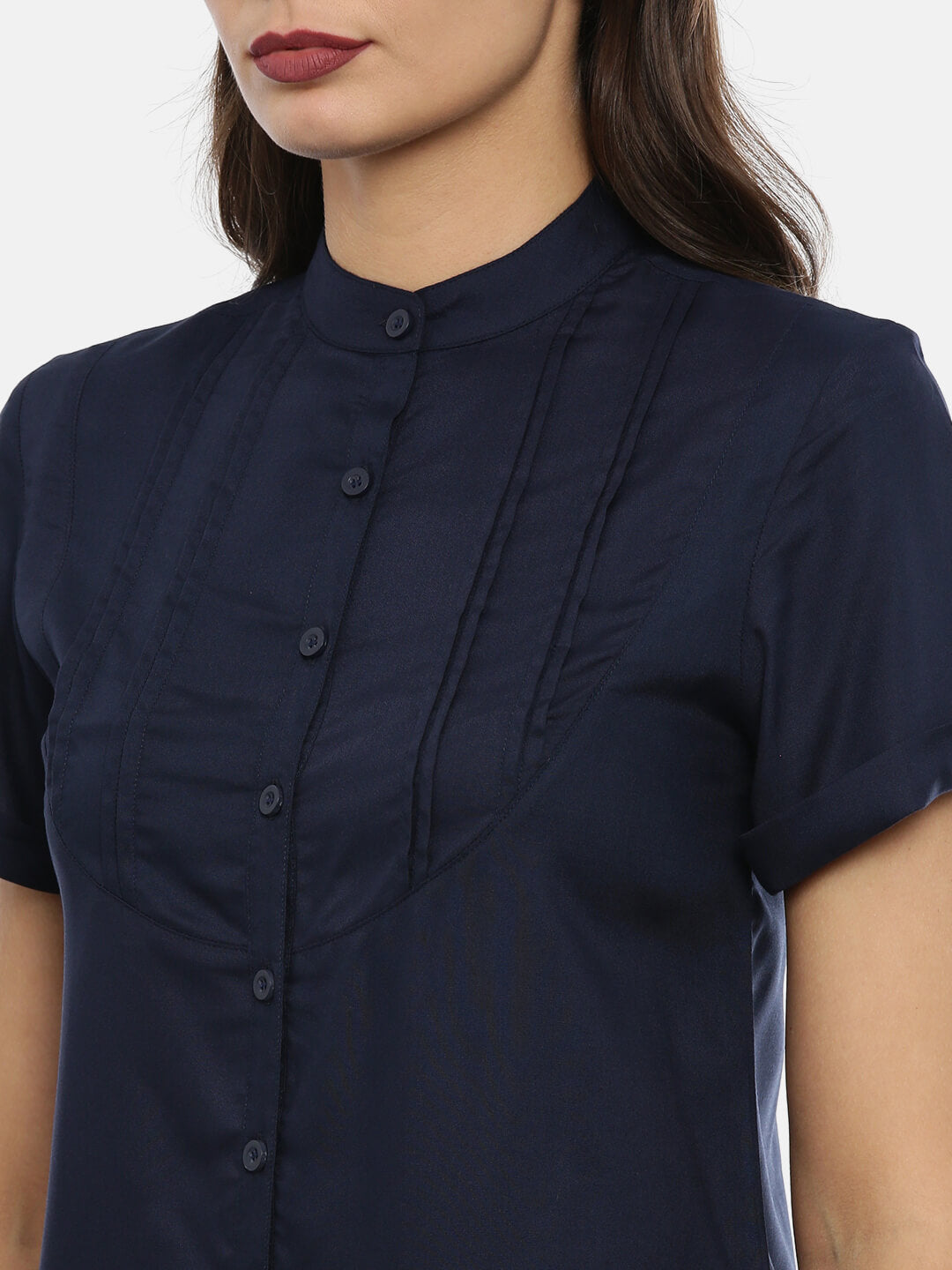 Blue  Pleated Top