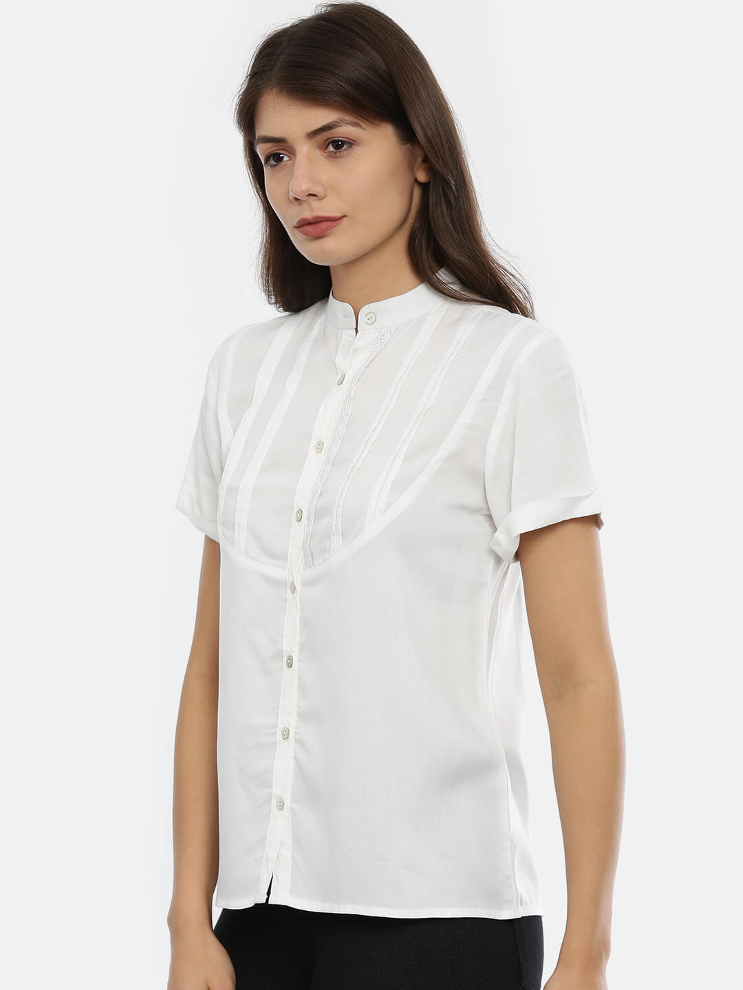 White Pleated Shirt