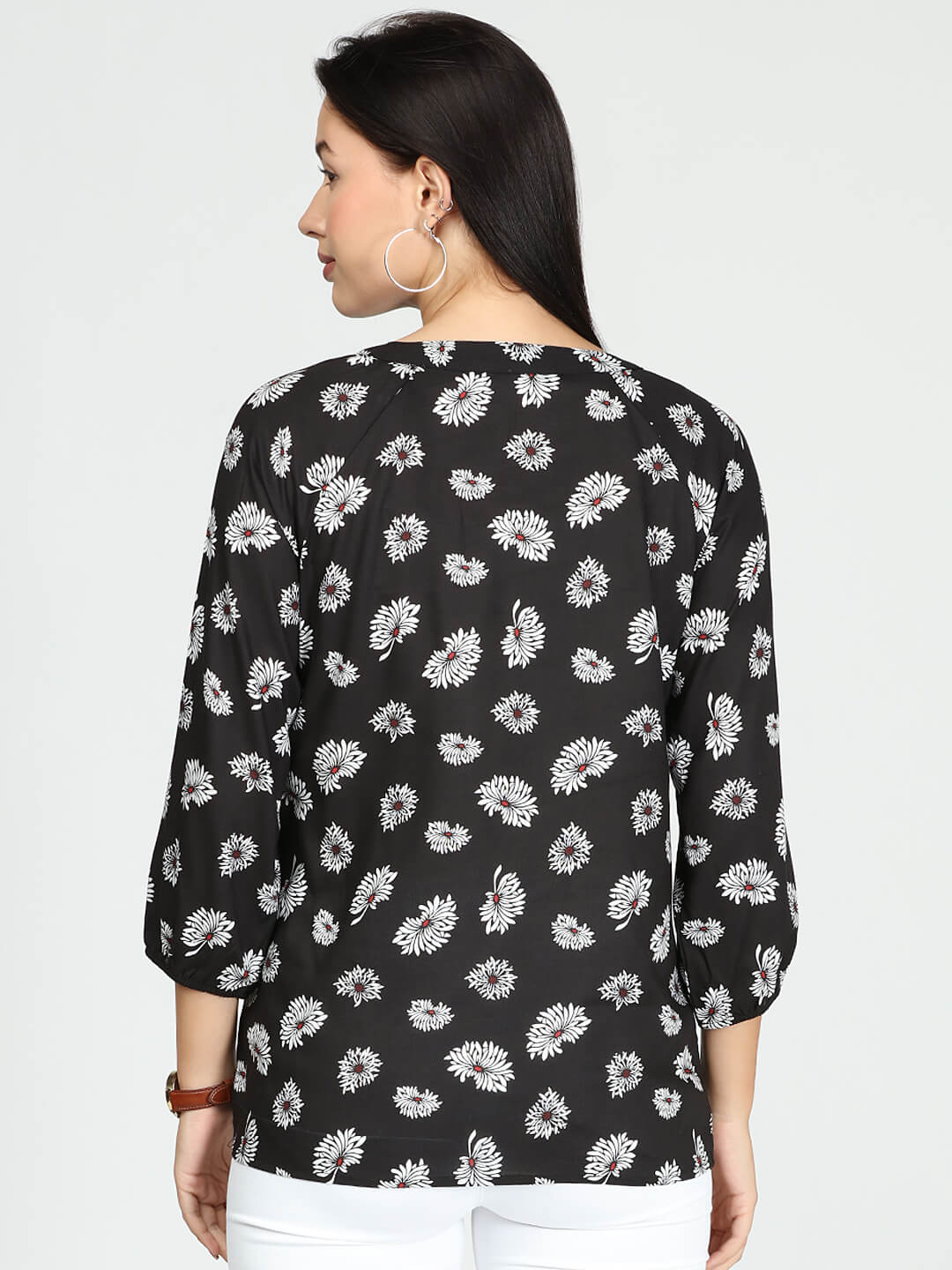 Black Floral Top